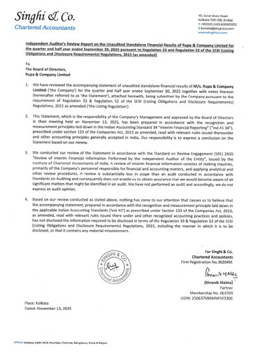 Vorschaubild Rupa Company
 Quartalsbericht 2025-q2