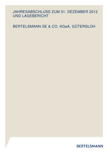 Thumbnail Bertelsmann SE & Co. KGaA Financial Statement 2012