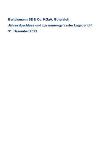 Thumbnail Bertelsmann SE & Co. KGaA Financial Statement 2021