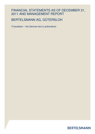 Thumbnail Bertelsmann SE & Co. KGaA Financial Statement 2011