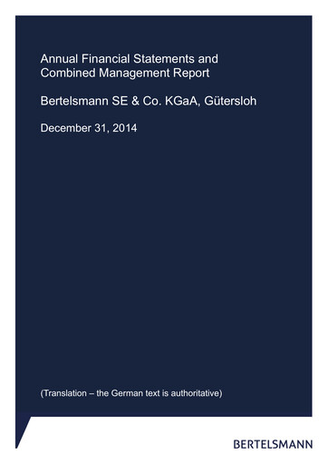 Thumbnail Bertelsmann SE & Co. KGaA Financial Statement 2014