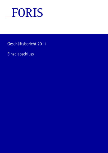 Miniature FORIS AG Bilan financier 2011