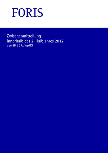 Thumbnail FORIS AG Quarterly Report 2012-q3