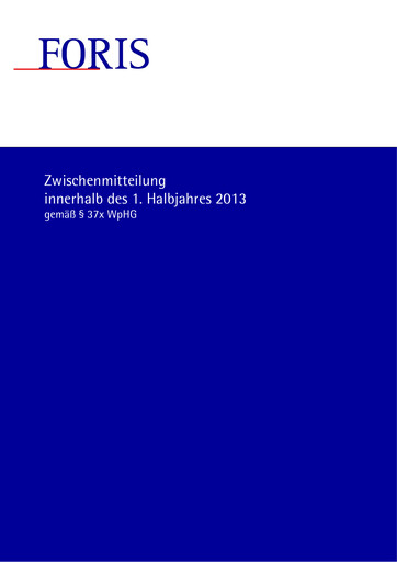 Thumbnail FORIS AG Quarterly Report 2013-q1