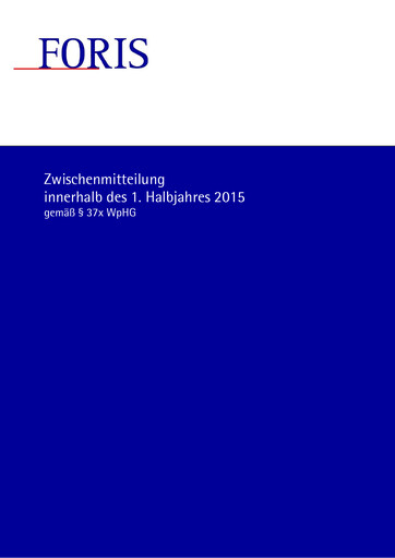 Thumbnail FORIS AG Quarterly Report 2015-q1