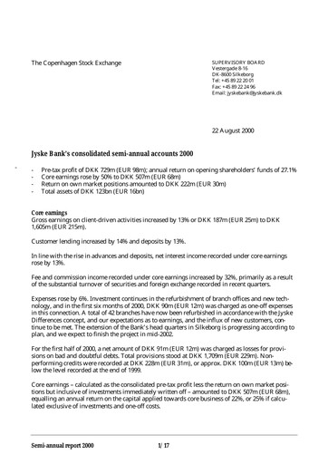 Thumbnail Jyske Bank Financial Report 2000-h1