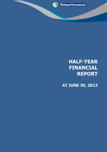 Thumbnail Teleperformance Half-year Report 2013