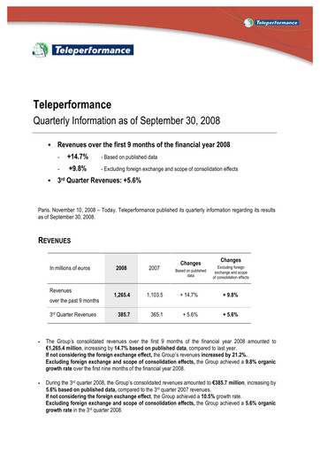 Vorschaubild Teleperformance Quartalsbericht 2008-q3