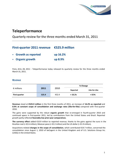 Vorschaubild Teleperformance Quartalsbericht 2011-q1