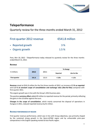 Vorschaubild Teleperformance Quartalsbericht 2012-q1