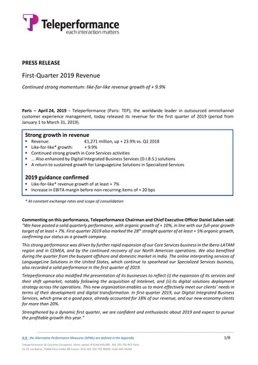 Thumbnail Teleperformance Quarterly Report 2019-q1