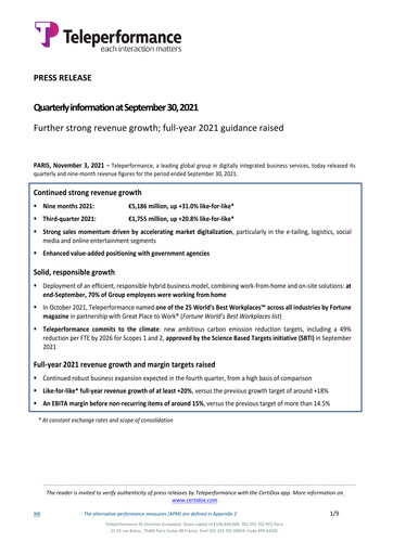 Thumbnail Teleperformance Quarterly Report 2021-q3