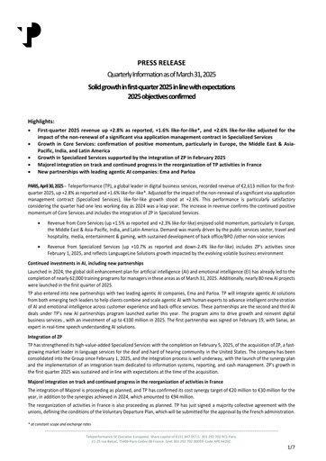 Thumbnail Teleperformance Quarterly Report 2025-q1