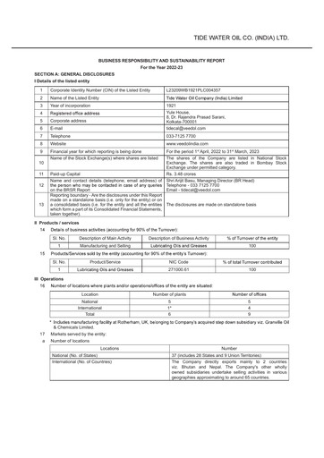 Thumbnail Tide Water Oil ESG Report 2022-2023