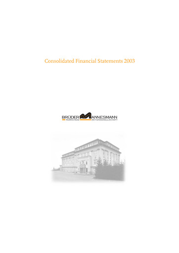 Thumbnail Brüder Mannesmann AG Financial Statement 2003