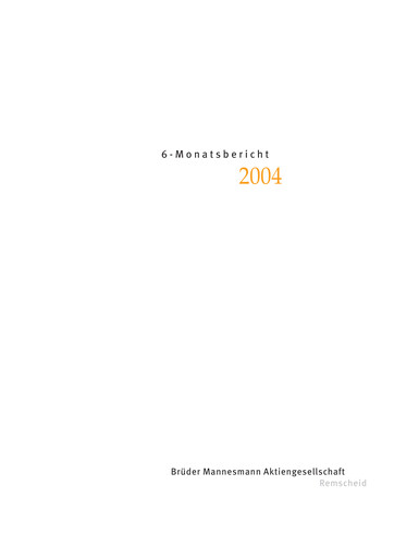 Thumbnail Brüder Mannesmann AG Half-year Report 2004-h1