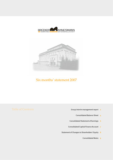 Thumbnail Brüder Mannesmann AG Half-year Report 2007-h1
