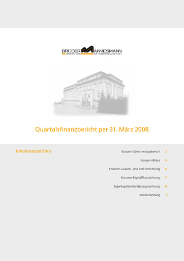 Thumbnail Brüder Mannesmann AG Quarterly Report 2008-q1