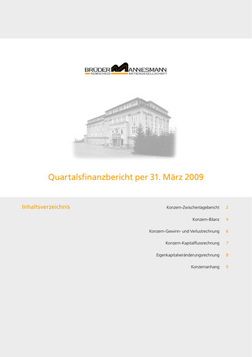 Thumbnail Brüder Mannesmann AG Quarterly Report 2009-q1