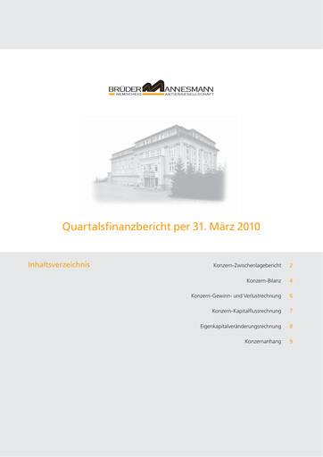 Thumbnail Brüder Mannesmann AG Quarterly Report 2010-q1
