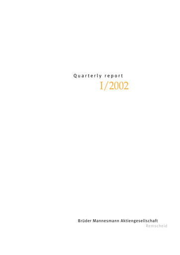 Thumbnail Brüder Mannesmann AG Quarterly Report 2002-q1