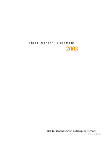 Thumbnail Brüder Mannesmann AG Quarterly Report 2003-q1