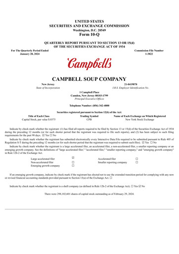 Thumbnail 
Campbell's Quarterly Report 2024-q2