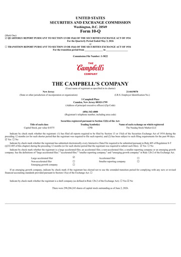 Thumbnail 
Campbell's Quarterly Report 2026-q3