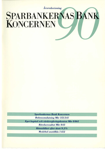 Miniature Swedbank Rapport annuel 1990