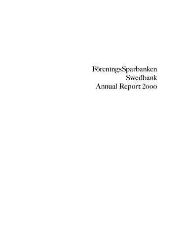 Miniature Swedbank Rapport annuel 2000