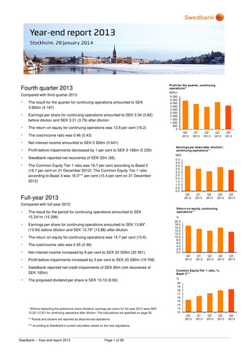 Thumbnail Swedbank Financial Statement 2013