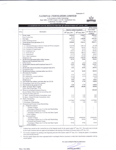 Thumbnail National Fertilizers
 Quarterly Report 2011-q1