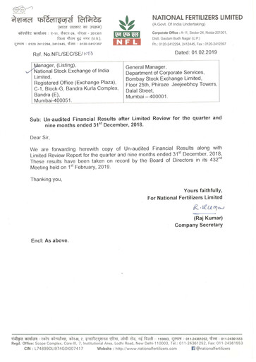 Thumbnail National Fertilizers
 Quarterly Report 2018-q3