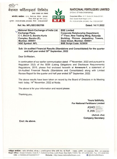Thumbnail National Fertilizers
 Quarterly Report 2022-q2