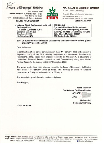 Thumbnail National Fertilizers
 Quarterly Report 2022-q3
