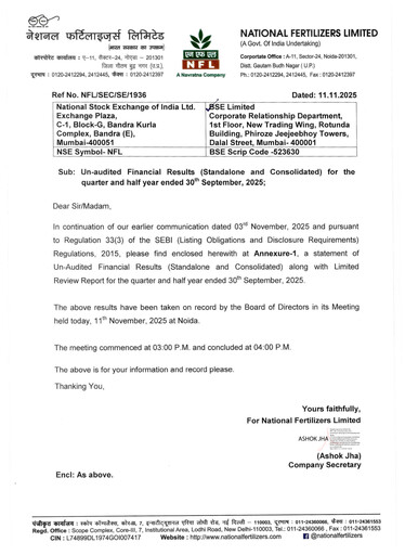 Thumbnail National Fertilizers
 Quarterly Report 2025-q2