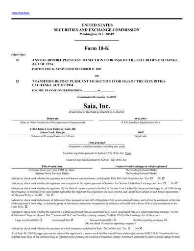 Miniature Saia
 Rapport annuel 2007