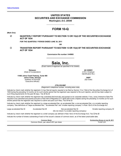Miniature Saia
 Rapport trimestriel 2011-q2