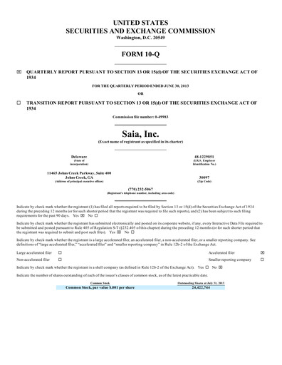 Miniature Saia
 Rapport trimestriel 2013-q2