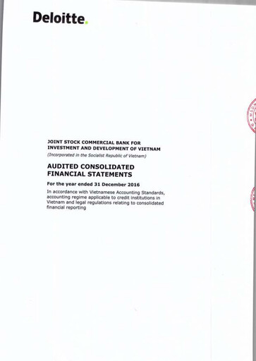Thumbnail BIDV  (Commercial Bank for Investment and Development of Vietnam) Financial Statement 2016