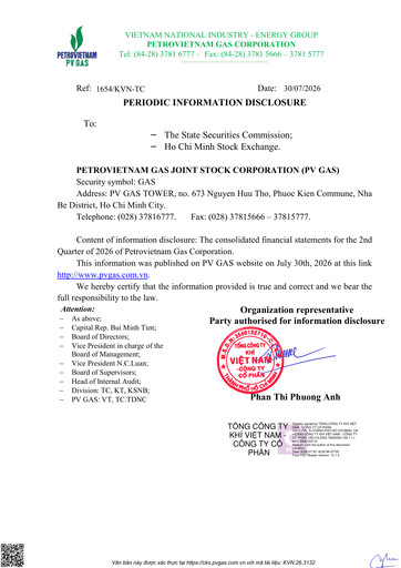 Thumbnail Petrovietnam Gas Quarterly Report 2026-q2