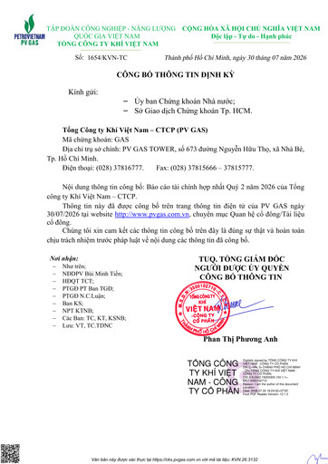 Thumbnail Petrovietnam Gas Quarterly Report 2026-q2