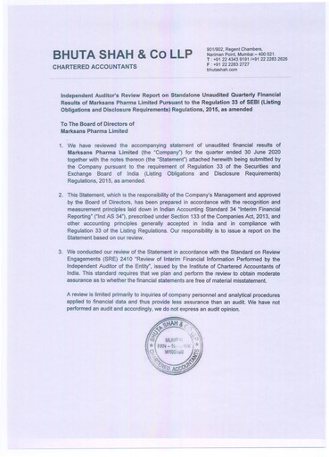 Thumbnail Marksans Pharma
 Quarterly Report 2020-q2