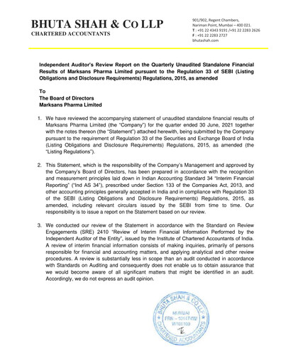 Thumbnail Marksans Pharma
 Quarterly Report 2021-q2