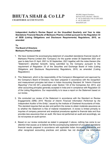 Thumbnail Marksans Pharma
 Quarterly Report 2021-q3