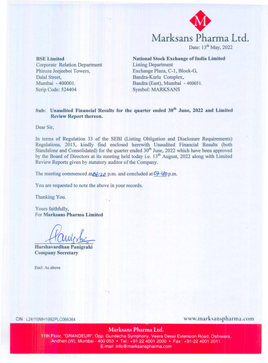 Thumbnail Marksans Pharma
 Quarterly Report 2022-q2