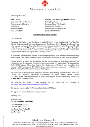 Thumbnail Marksans Pharma
 Quarterly Report 2024-q2