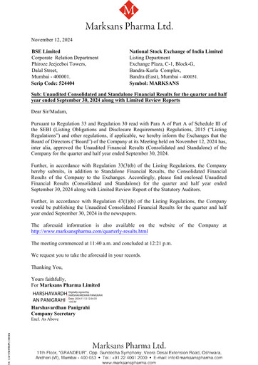 Thumbnail Marksans Pharma
 Quarterly Report 2024-q3