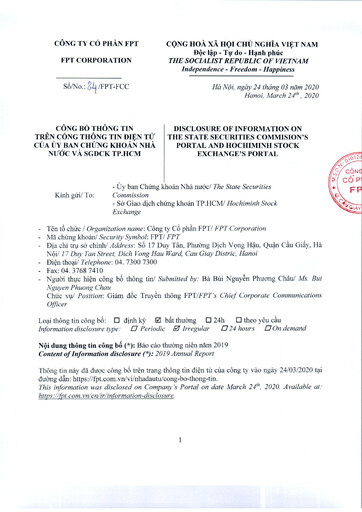 Thumbnail FPT Corporation Annual Report 2019