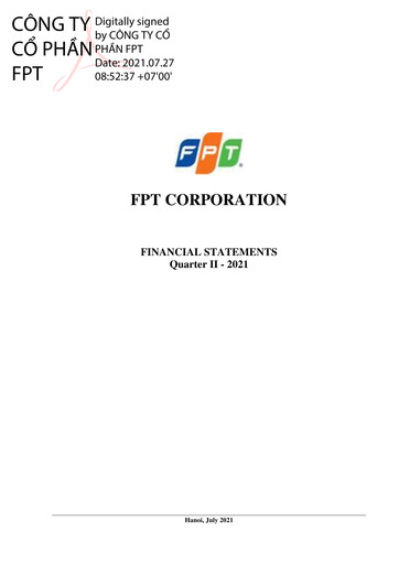 Vorschaubild FPT Corporation Finanzmitteilung 2021-q2